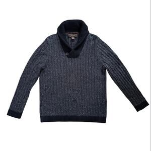 Tasso Elba Mens Textured Shawl Collar Pullover Sweater Medium